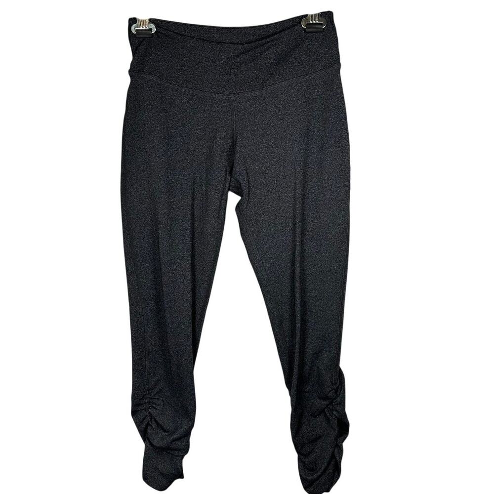 Beyond Yoga Heather Gray Runched Crop Mid-Rise Leggings Women's XS